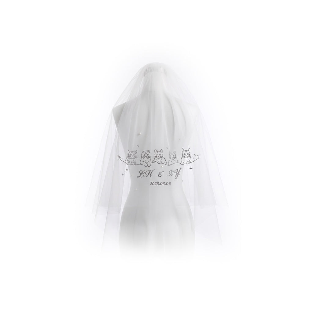 Custom Hand Embroidered Pet Wedding Veil | Exotic Pet Bridal Veil