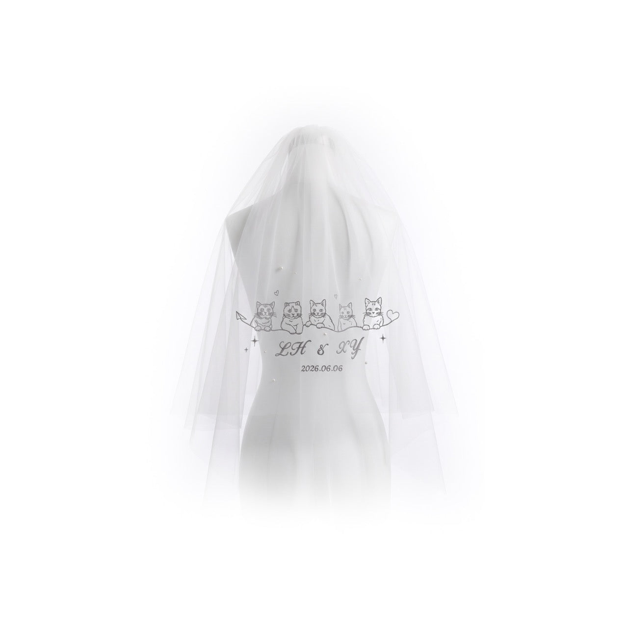 Custom Hand Embroidered Pet Wedding Veil | Exotic Pet Bridal Veil