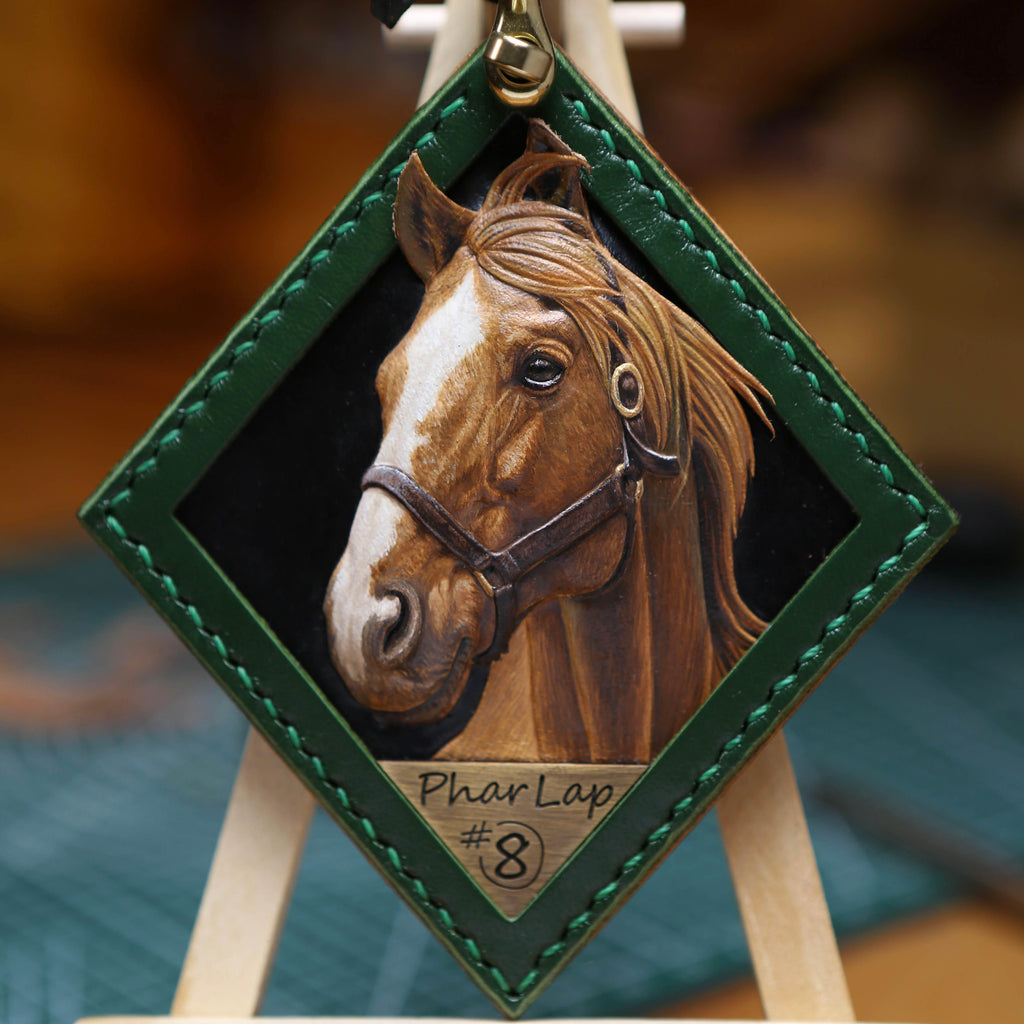 Custom 3D Leather Pet Portrait Keychain