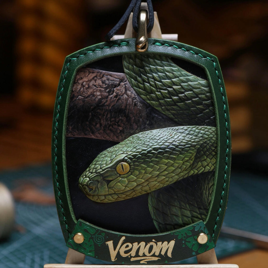 Custom 3D Leather Pet Portrait Keychain