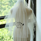 Custom Hand Embroidered Pet Wedding Veil | Exotic Pet Bridal Veil