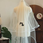 Custom Hand Embroidered Pet Wedding Veil | Exotic Pet Bridal Veil