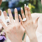 Daily lifestyle display of a luxury custom hand-sculpted pet portrait ring, offering emotional comfort and a timeless connection.