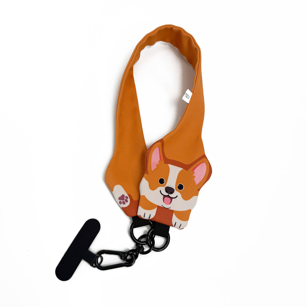 Dog toy with a corgi design on an orange background