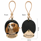 Custom 3D Leather Pet Portrait Keychain