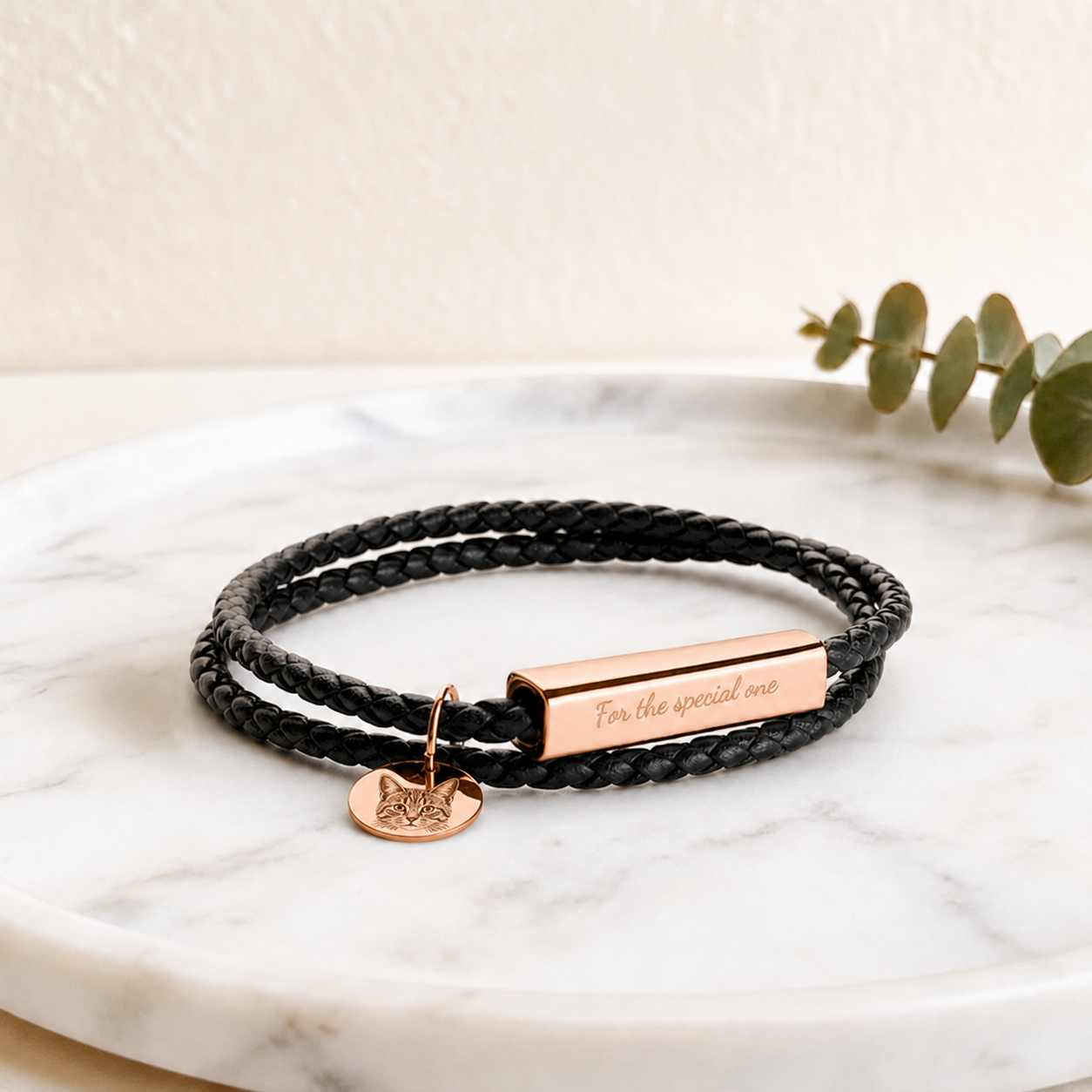 Custom Pet Photo Bracelet with Personalized Message