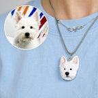 Personalized custom 3D Schnauzer face relief charm gift, detailed handcrafted miniature fluffy dog art.