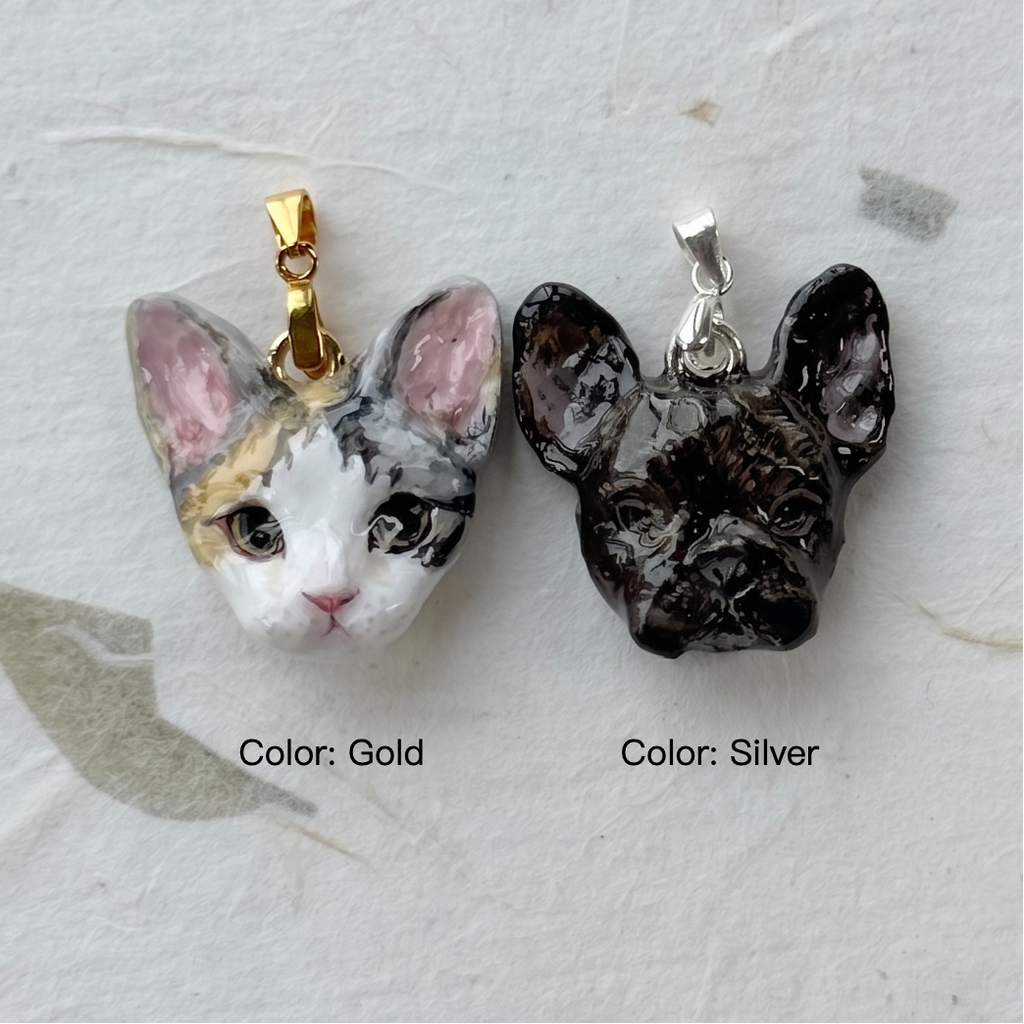 Personalized custom 3D Schnauzer face relief charm gift, detailed handcrafted miniature fluffy dog art.