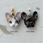 Personalized custom 3D Schnauzer face relief charm gift, detailed handcrafted miniature fluffy dog art.