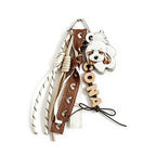 Dog tag with a dog illustration, name 'Dona', and decorative elements on a white background