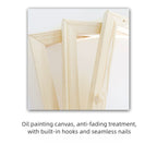 Oil painting canvas with built-in hooks and seamless nails on a white background