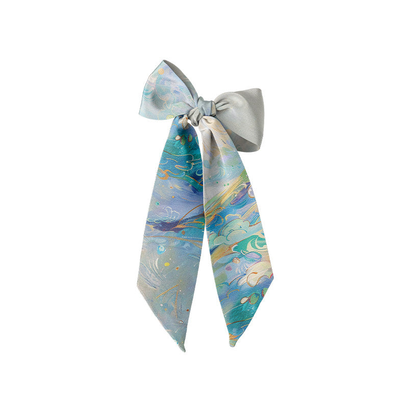 Decorative ribbon with a marble pattern on a white background