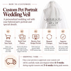 Custom pet portrait wedding veil with five-step customization guide