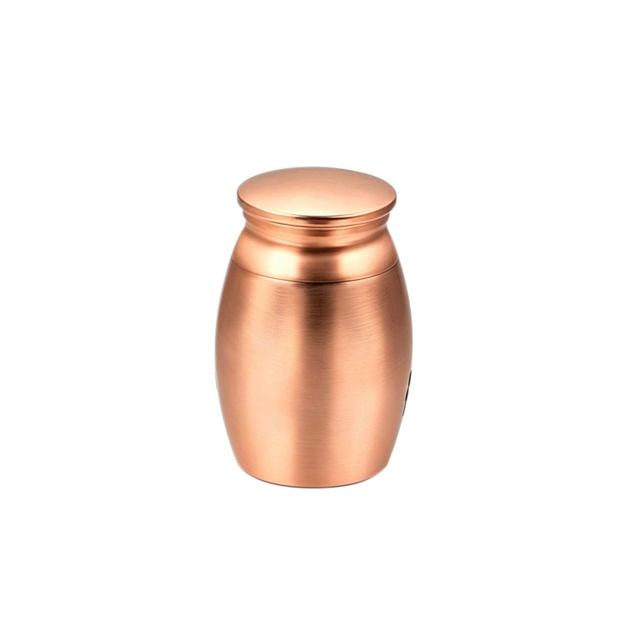 Bronze-colored urn on a white background