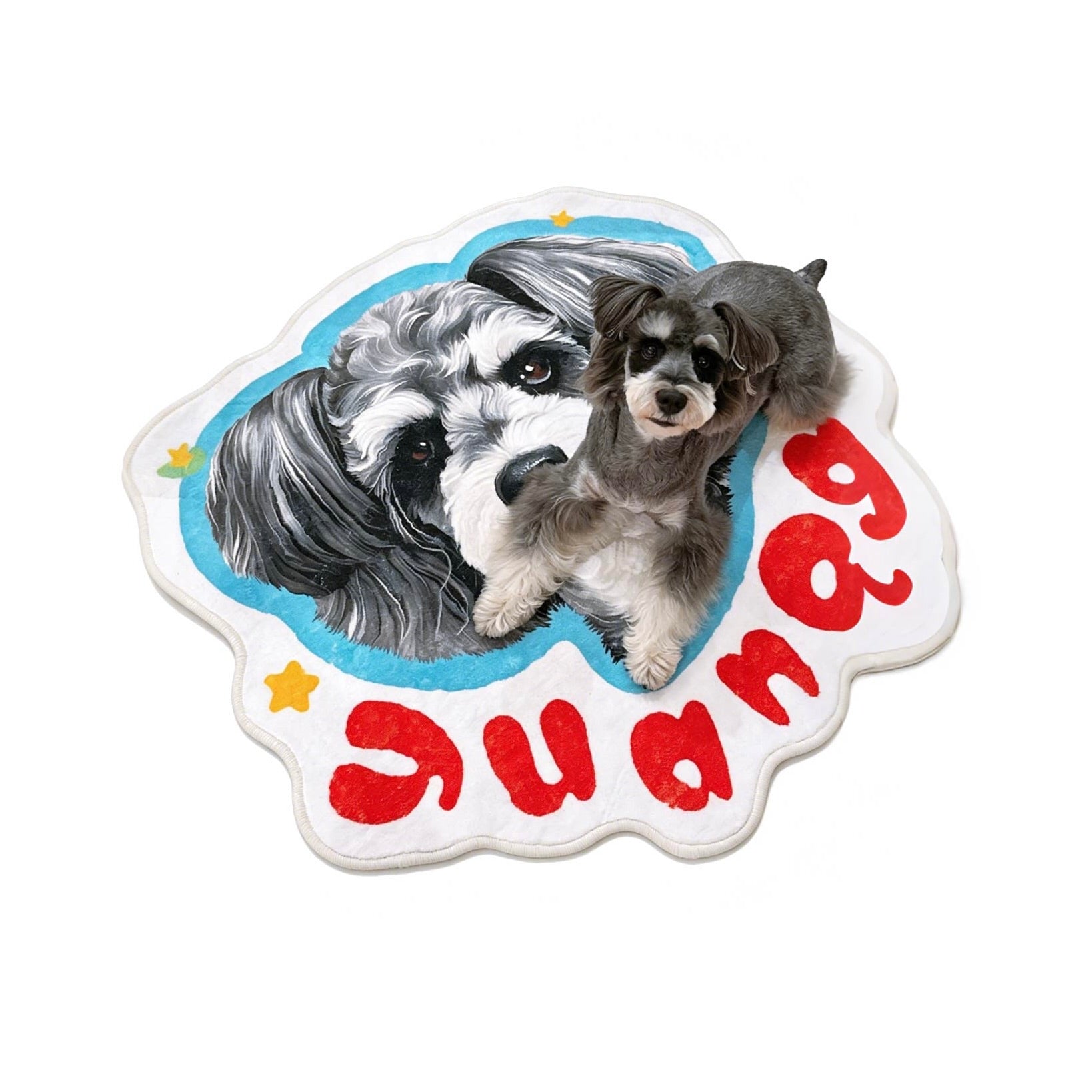 Sticker with two dogs and the word 'Auana' on a white background
