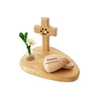 Wooden cross and heart-shaped object with 'Nuoyou' branding on a white background