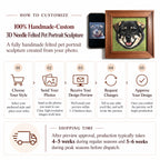 100% handmade custom 3D needle felted pet portrait sculpture customization process