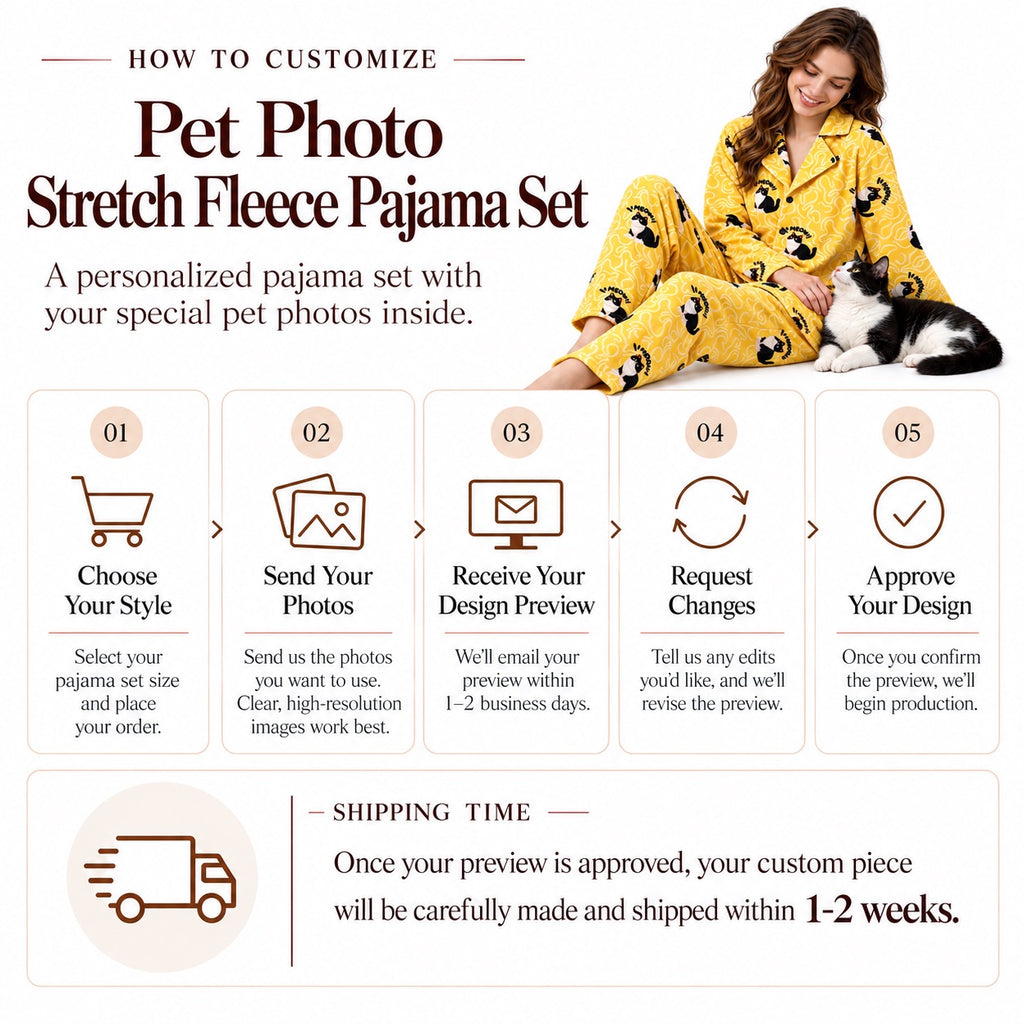 Custom Pet Photo Stretch Fleece Pajama Set
