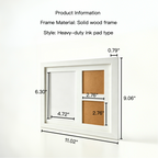 White frame with dimensions labeled on a white background