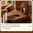 Wooden product with a cat illustration on a blurred background