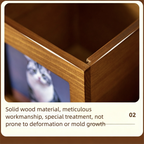 Wooden product with a cat illustration on a blurred background