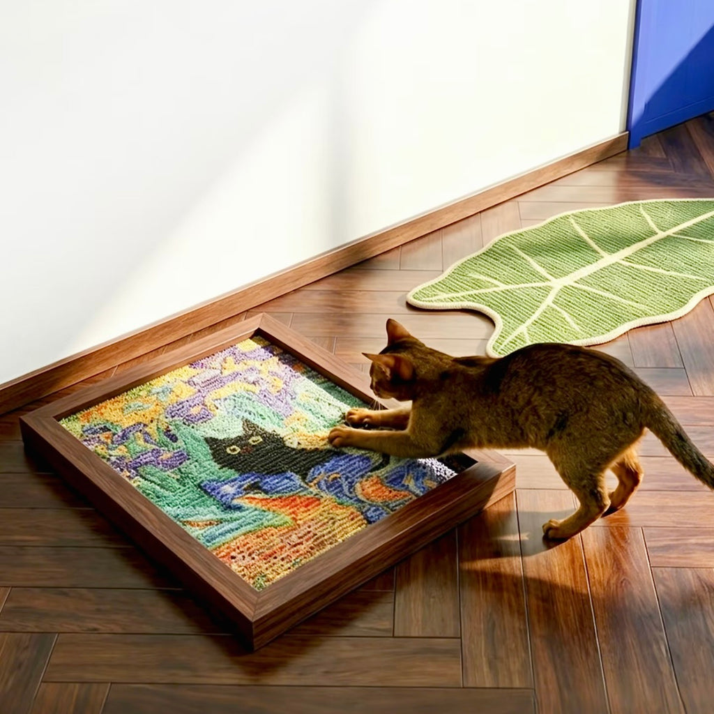 Decorative cat scratcher to help protect furniture