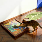 Decorative cat scratcher to help protect furniture