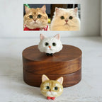 Personalized wedding keepsake jewelry by Memopaw, featuring custom 3D cat face rings hand-painted from pet photos as a unique bridal or memorial gift.