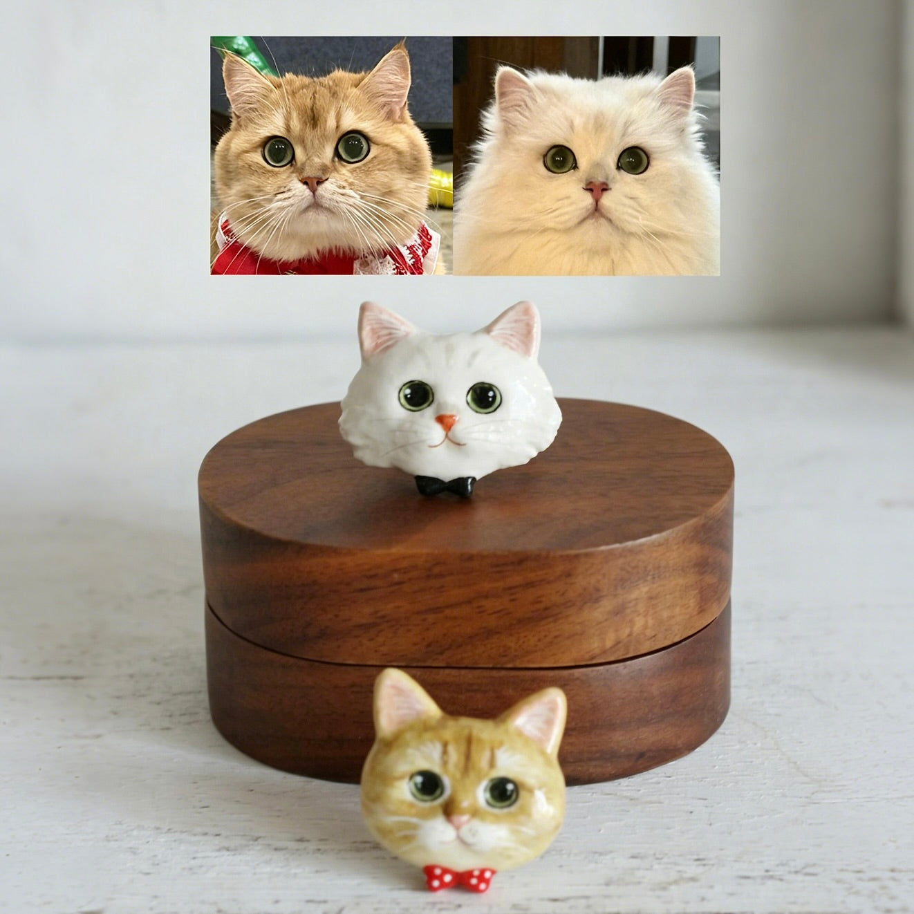 Personalized wedding keepsake jewelry by Memopaw, featuring custom 3D cat face rings hand-painted from pet photos as a unique bridal or memorial gift.