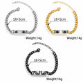 Personalized pet eyes bracelets in silver-tone, gold-tone and black with 7.09-inch chains, 1.97-inch extenders and 0.49-ounce weight