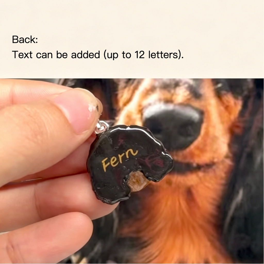 The reverse side of a custom hand-sculpted 3D pet portrait ring, showcasing a personalized name engraving option of up to 12 letters for a luxury sentimental keepsake.