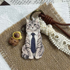 A personalized 3D pet photo keychain showcasing a touchable hand-painted cat charm.