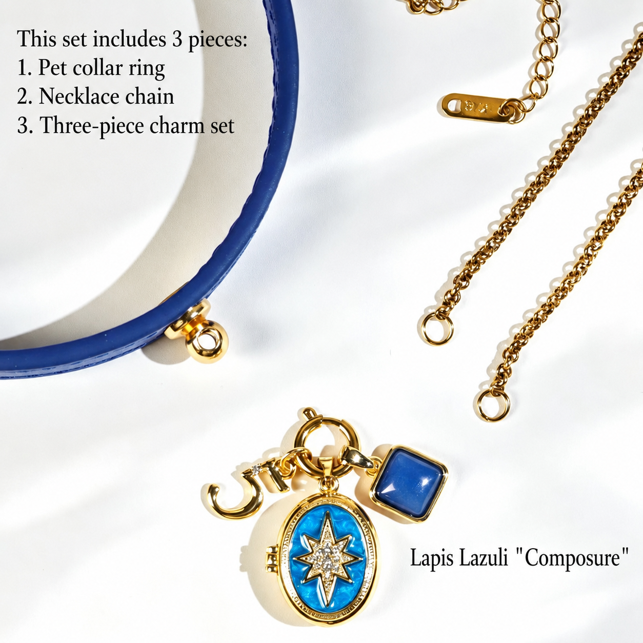 May Lapis Lazuli meaningful pet memorial keepsake necklace with photo locket
