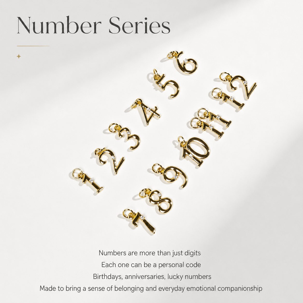 Lucky number charms for personalized pet keepsake jewelry