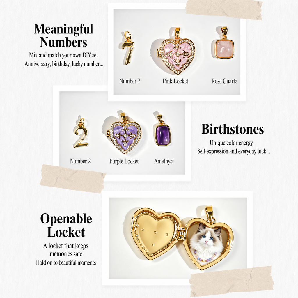 Vintage photo locket charm for pet lovers