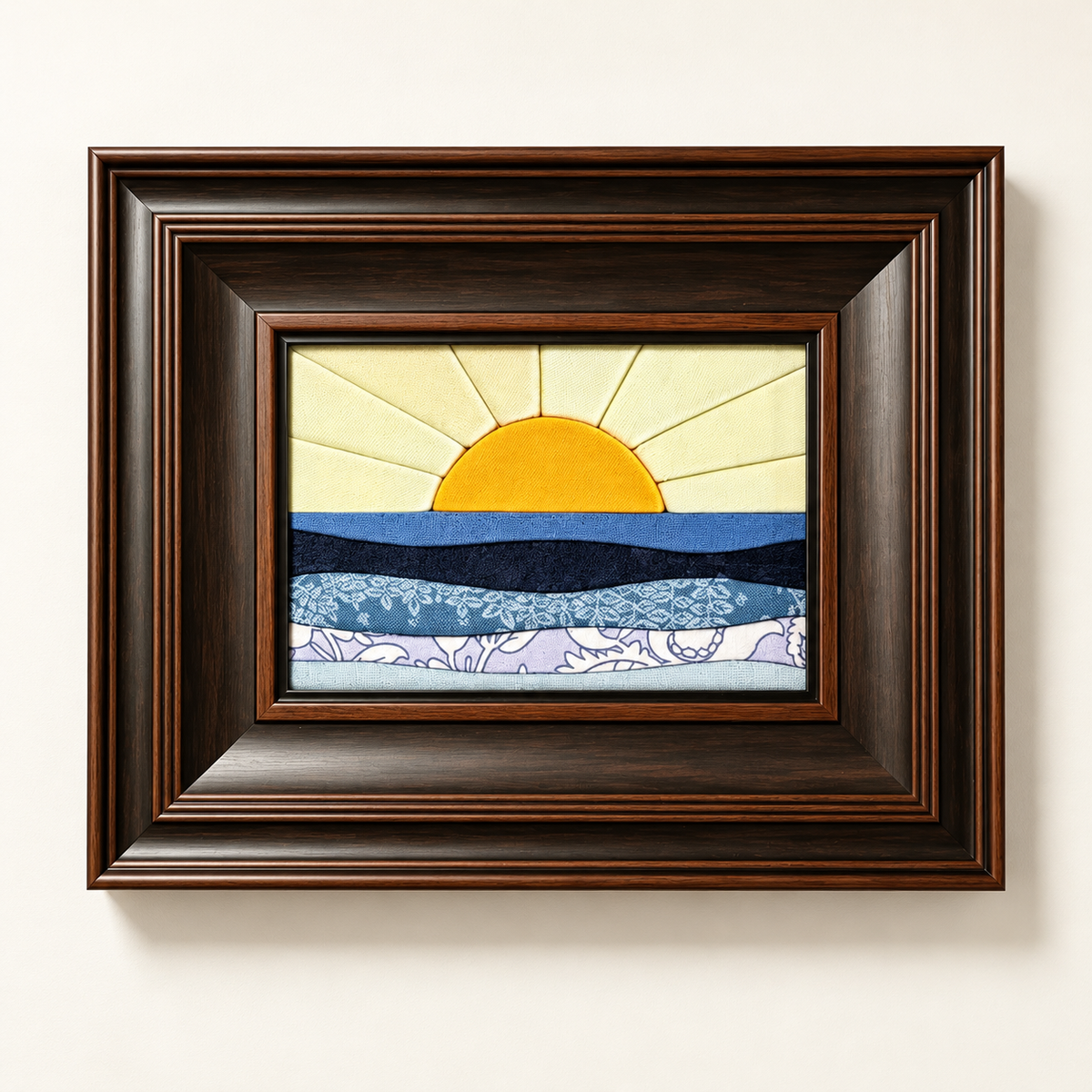 Dark brown rectangular frame for a custom Kinusaiga portrait, 7.1 by 9.1 inch outer size