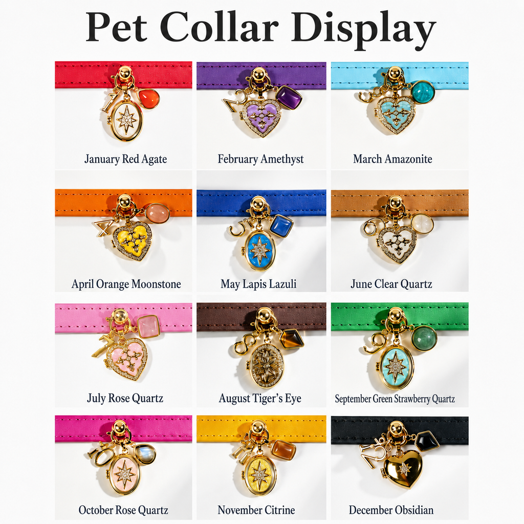 Pet collar size guide for custom photo locket jewelry