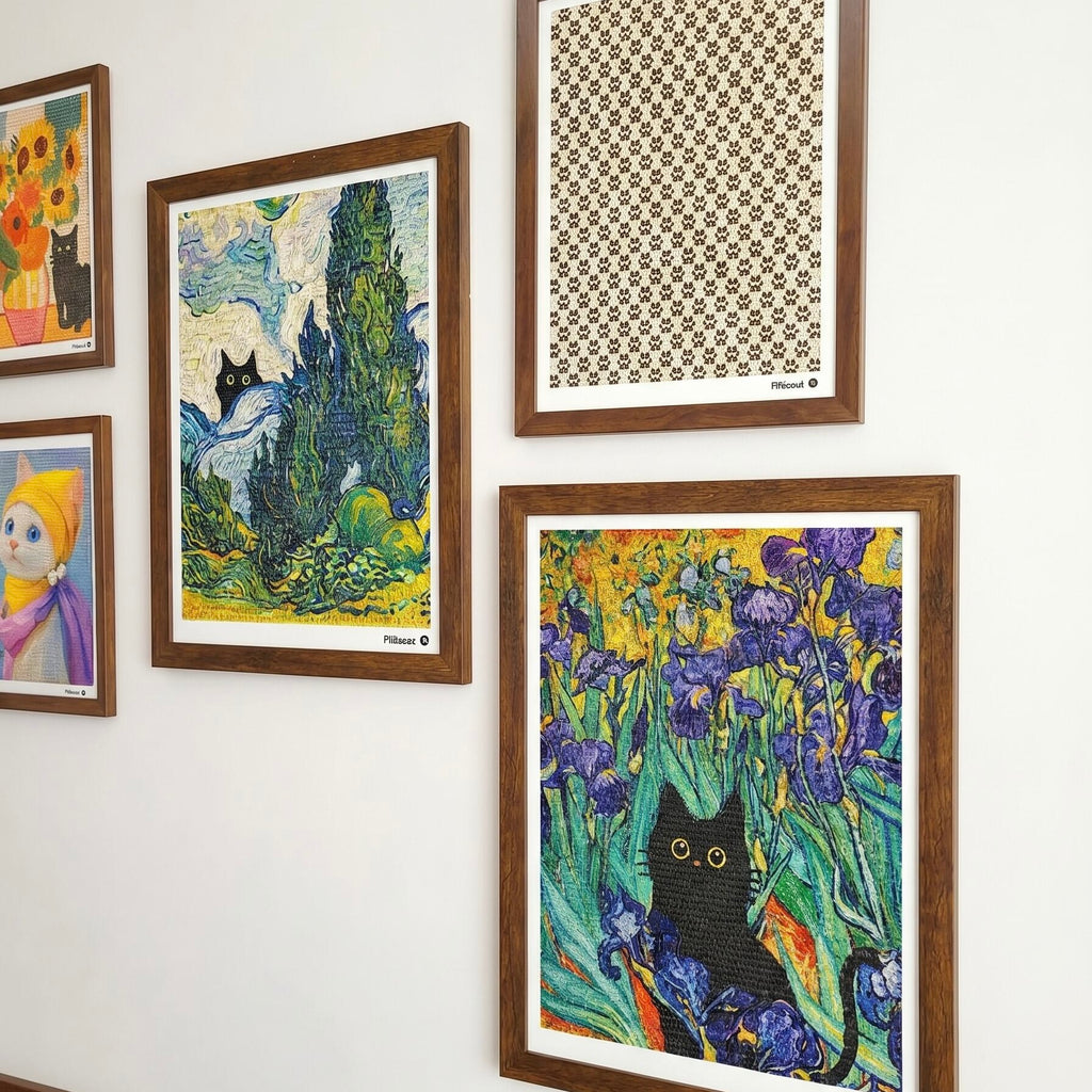Framed cat scratcher board for living room decor