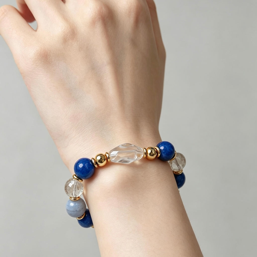 Owner wearing matching crystal bracelet