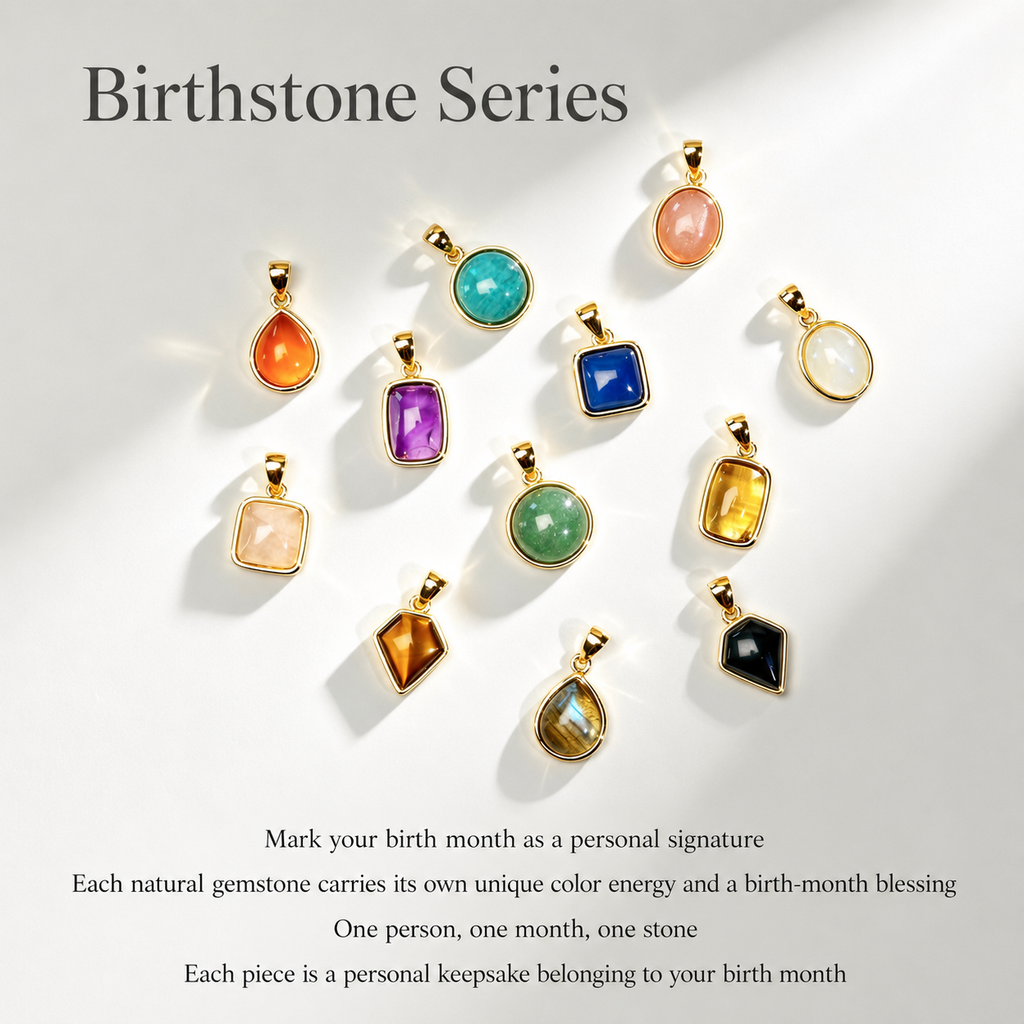 Natural birthstone charms for custom pet jewelry