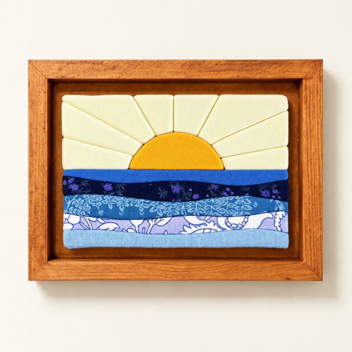 Natural wood rectangular frame for a custom Kinusaiga portrait, 5.9 by 7.9 inch outer size