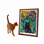 Framed wall-mounted cat scratcher art for indoor cats