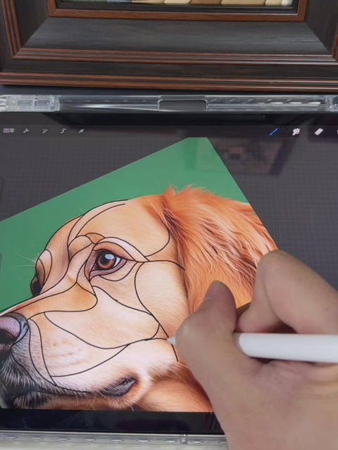 Step-by-step process of cutting and tucking fabric to create a custom Kinusaiga portrait from a pet or person photo.