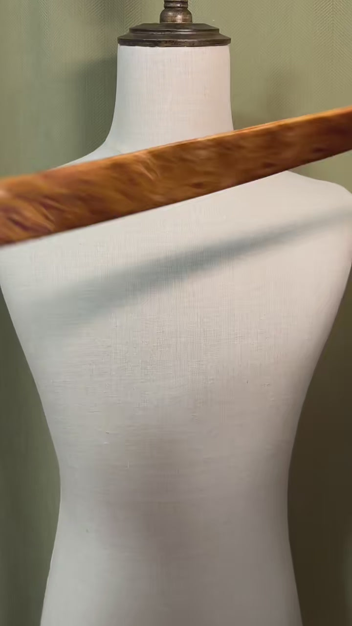 Video displaying a custom pet portrait premium tie featuring an orange tabby cat design on a mannequin, a luxury personalized gift for cat dads by Memopaw.