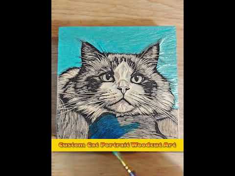 Custom Hand-Carved Woodcut Print: Luxury Exotic Pet Memorial Art