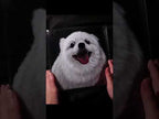 Custom 5-layer 3D pet memorial acrylic fine art featuring a hand-painted Samoyed dog portrait plaque by Memopaw.