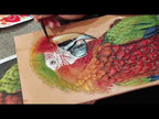 Full leathercraft process of carving and hand-painting a luxury 3D leather pet parrot portrait.